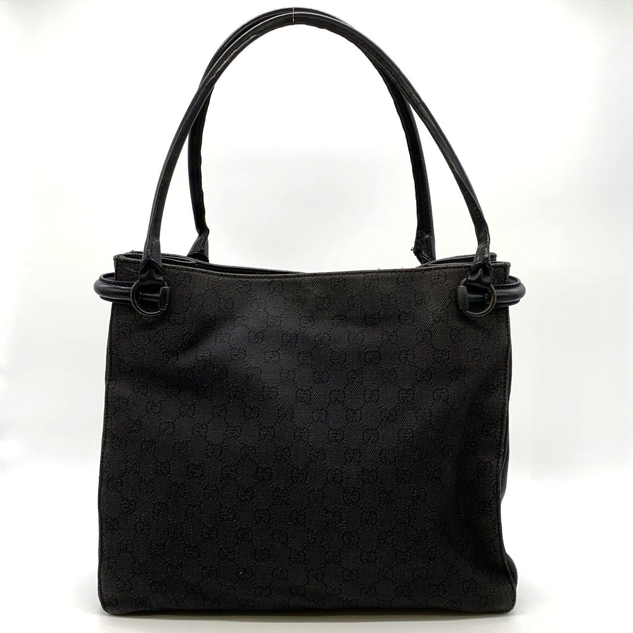 Gucci Tote Shoulder Bag GG Canvas Black — view 5