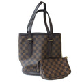 Louis Vuitton Damier Handbag Brown Red Gold Pouch