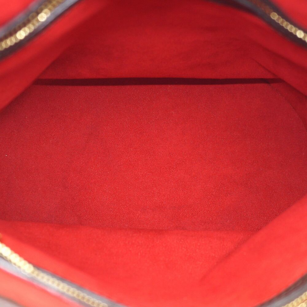 Louis Vuitton Damier Handbag Brown Red Gold Pouch — view 6