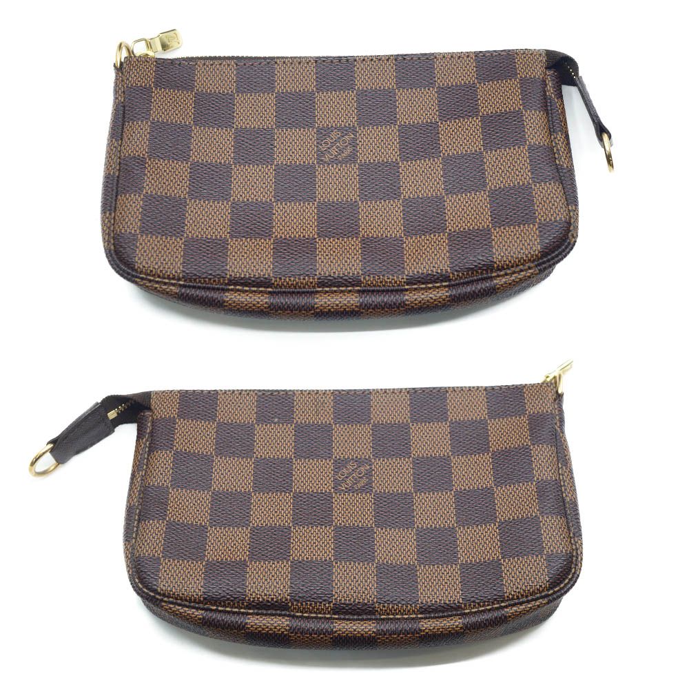 Louis Vuitton Damier Handbag Brown Red Gold Pouch — view 4