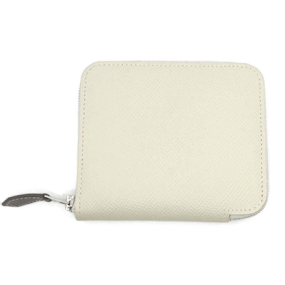 Hermes Azap Silk in Compact Epsom Coin Case Nata Ivory White