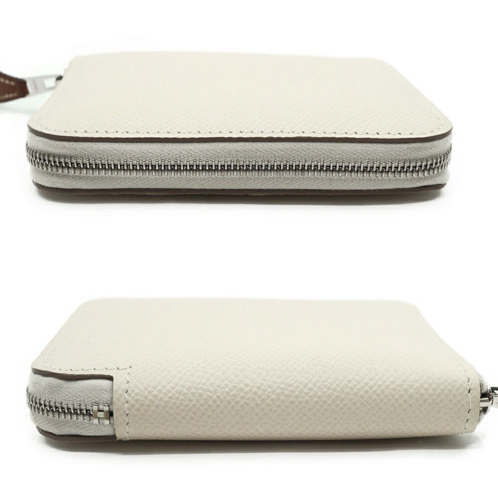Hermes Azap Silk in Compact Epsom Coin Case Nata Ivory White — view 3