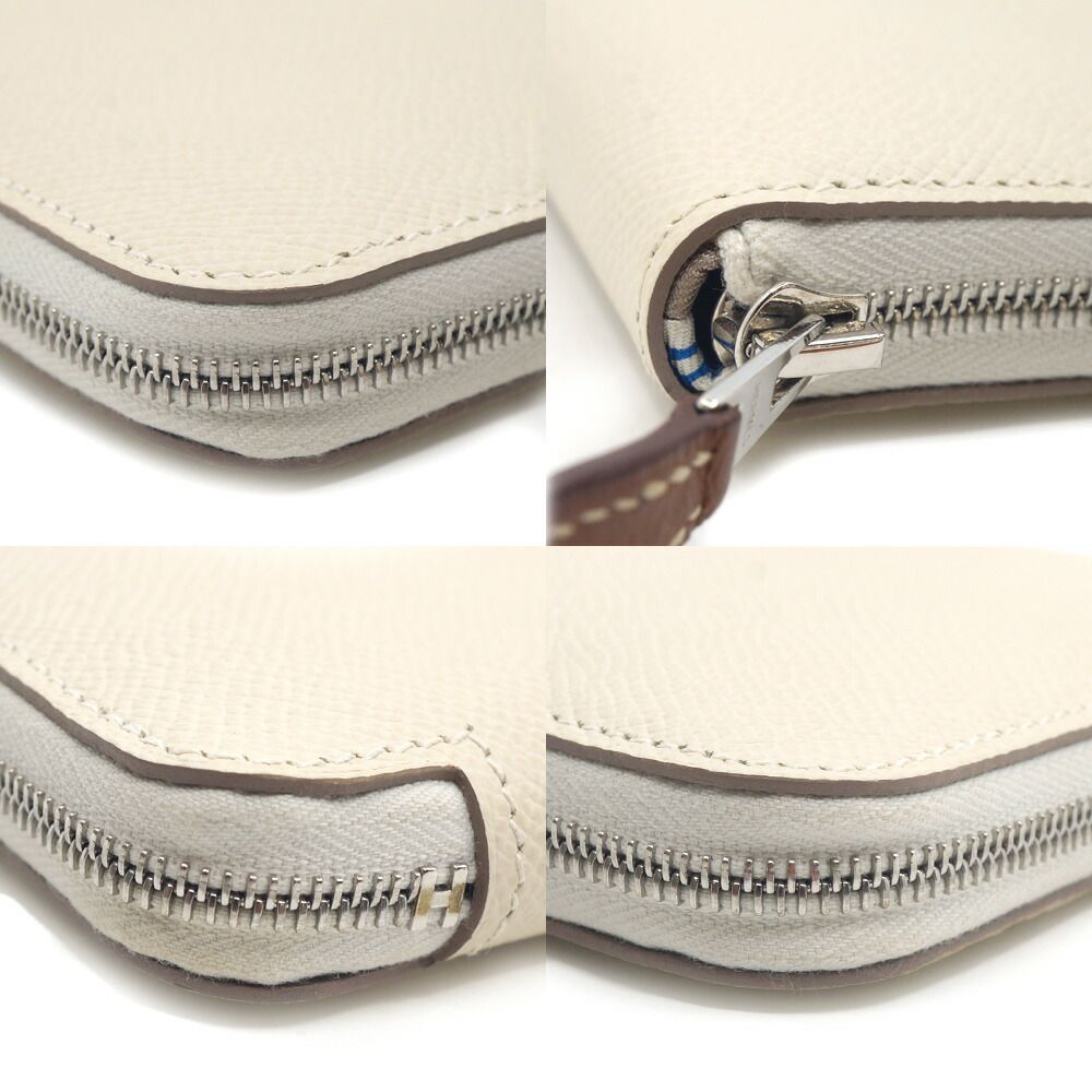 Hermes Azap Silk in Compact Epsom Coin Case Nata Ivory White — view 5