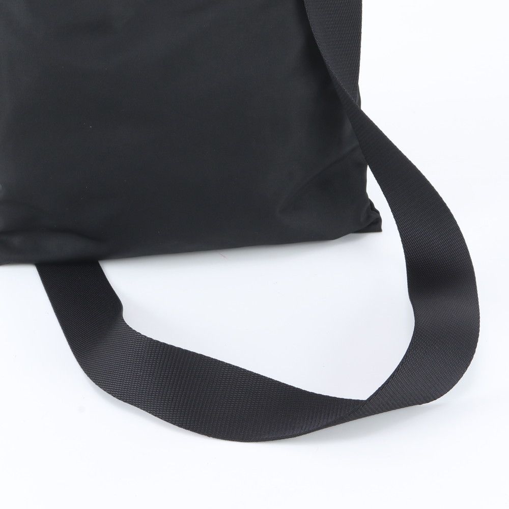 Prada Tessuto Nylon Triangle Logo Leather Shoulder Bag Crossbody Messenger — view 2