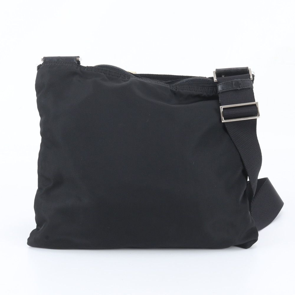 Prada Tessuto Nylon Triangle Logo Leather Shoulder Bag Crossbody Messenger — view 3