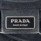 Prada Tessuto Nylon Triangle Logo Leather Shoulder Bag Crossbody Messenger — view 9