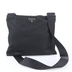 Prada Tessuto Nylon Triangle Logo Leather Shoulder Bag Crossbody Messenger