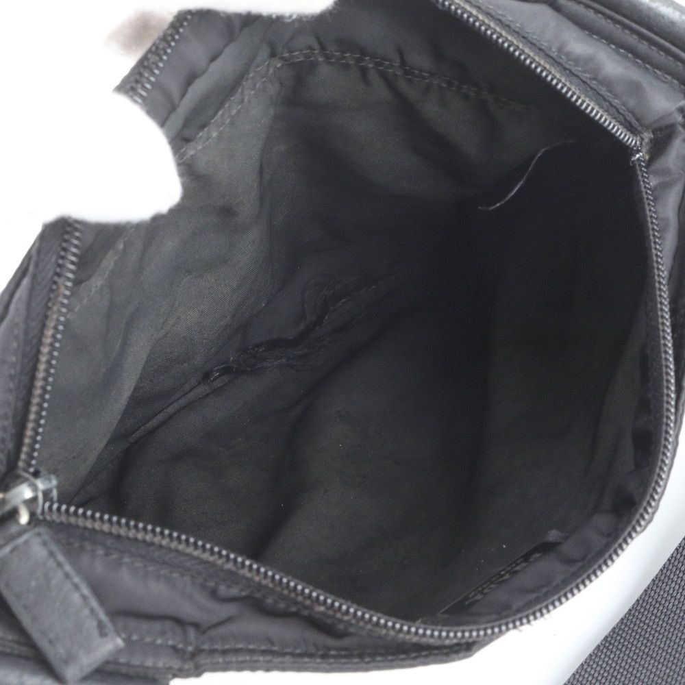 Prada Tessuto Nylon Triangle Logo Leather Shoulder Bag Crossbody Messenger — view 7