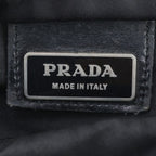 Prada Tessuto Nylon Triangle Logo Leather Shoulder Bag Crossbody Messenger — view 8