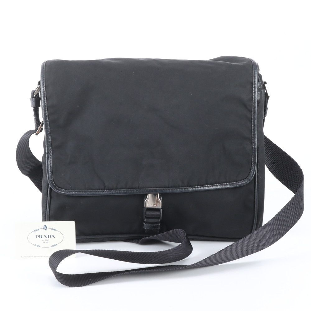Prada Okayama Tenmaya Tessuto Nylon Leather Shoulder Bag Crossbody