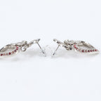 Chanel CC Logo Heart Earrings Silver Rhinestone — view 3