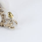 Chanel S CC Logo Star 5 Earrings Gold Rhinestone — view 5