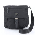 Prada Tessuto Nylon Triangle Logo Leather Shoulder Bag Crossbody Messenger