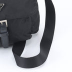 Prada Tessuto Nylon Triangle Logo Leather Shoulder Bag Crossbody Messenger — view 2