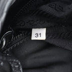 Prada Tessuto Nylon Triangle Logo Leather Shoulder Bag Crossbody Messenger — view 9