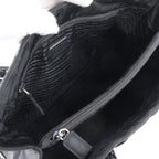 Prada Tessuto Nylon Plastic Chain Triangle Logo Shoulder Bag Black — view 7