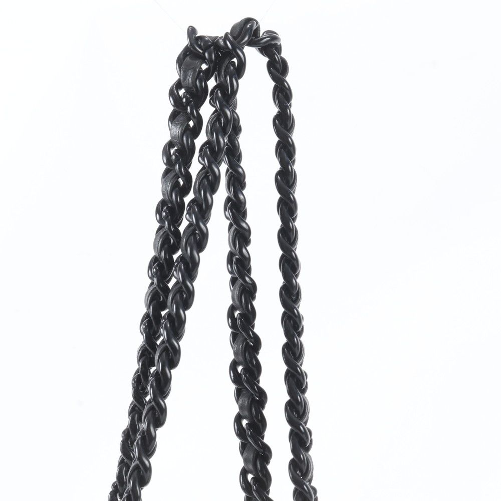 Prada Tessuto Nylon Plastic Chain Triangle Logo Shoulder Bag Black — view 2