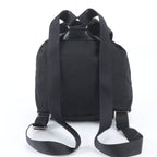 Prada Tessuto Nylon Triangle Logo Leather Backpack Black — view 3