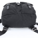 Prada Tessuto Nylon Triangle Logo Leather Backpack Black — view 6