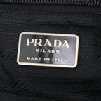 Prada Tessuto Nylon Triangle Logo Leather Backpack Black — view 8