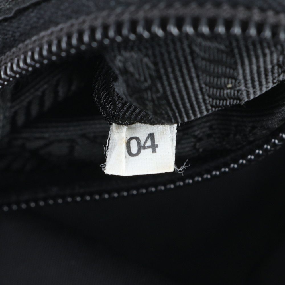 Prada Tessuto Nylon Triangle Logo Leather Backpack Black — view 9