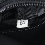 Prada Tessuto Nylon Triangle Logo Leather Backpack Black — view 9