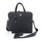 Prada Tessuto Nylon Leather 2-Way Business Bag Crossbody Shoulder