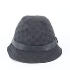 Gucci Tagged GG Canvas Bucket Hat Bakeha XL Hat Leather Black — view 2