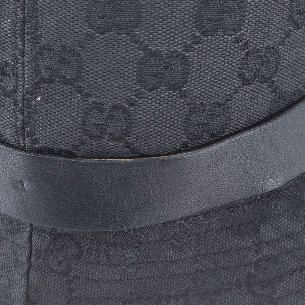 Gucci Tagged GG Canvas Bucket Hat Bakeha XL Hat Leather Black — view 6