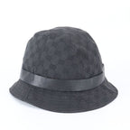 Gucci Tagged GG Canvas Bucket Hat Bakeha XL Hat Leather Black — view 3