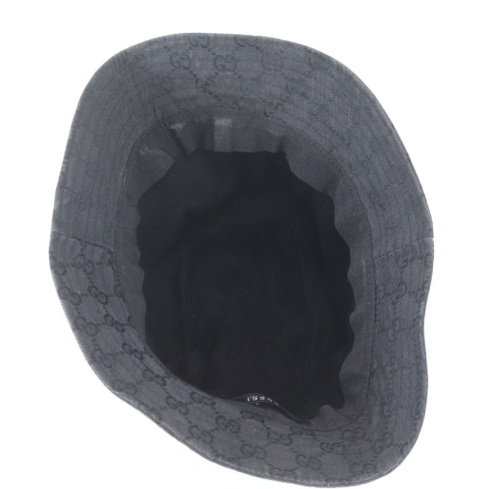 Gucci Tagged GG Canvas Bucket Hat Bakeha XL Hat Leather Black — view 5