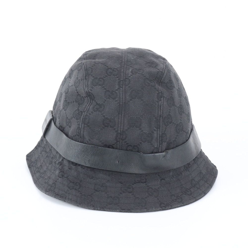 Gucci Tagged GG Canvas Bucket Hat Bakeha XL Hat Leather Black — view 4