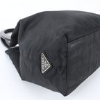 Prada Tessuto Nylon Plastic Handle Handbag Tote Black — view 6