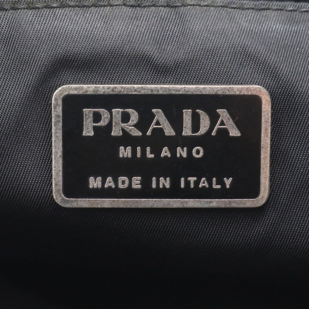 Prada Tessuto Nylon Plastic Handle Handbag Tote Black — view 9