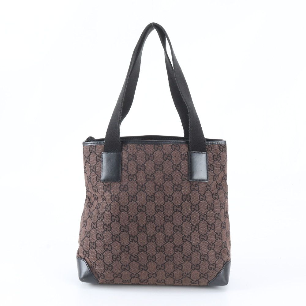 Gucci GG Canvas 019 Leather Tote Shoulder Business Brown — view 3