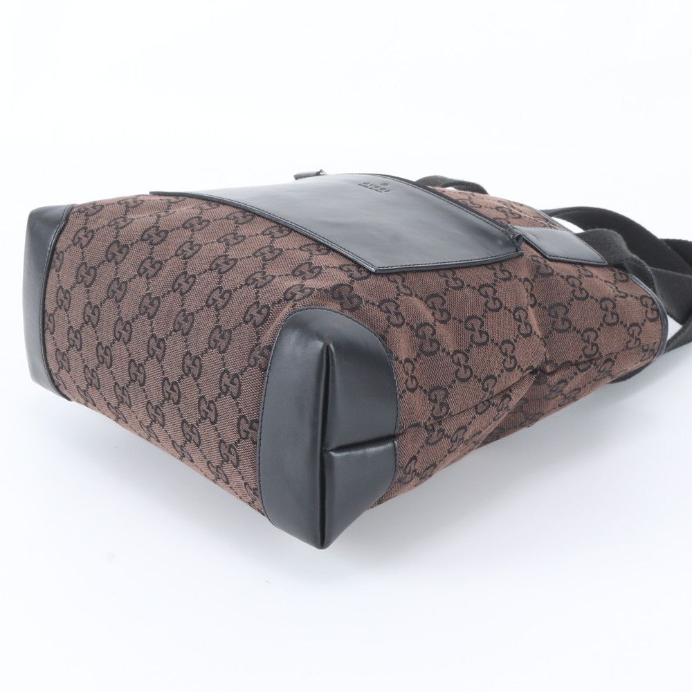 Gucci GG Canvas 019 Leather Tote Shoulder Business Brown — view 4