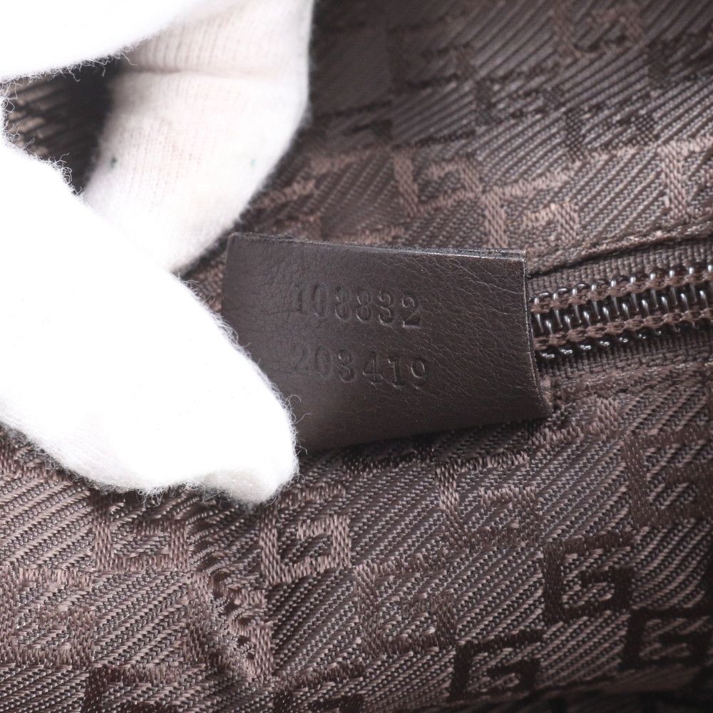 Gucci Leather Canvas Tote Shoulder Business Document — view 9