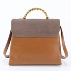 Loewe Vintage Velazquez Leather 2-Way Handbag Crossbody Shoulder Brown — view 4