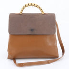 Loewe Vintage Velazquez Leather 2-Way Handbag Crossbody Shoulder Brown