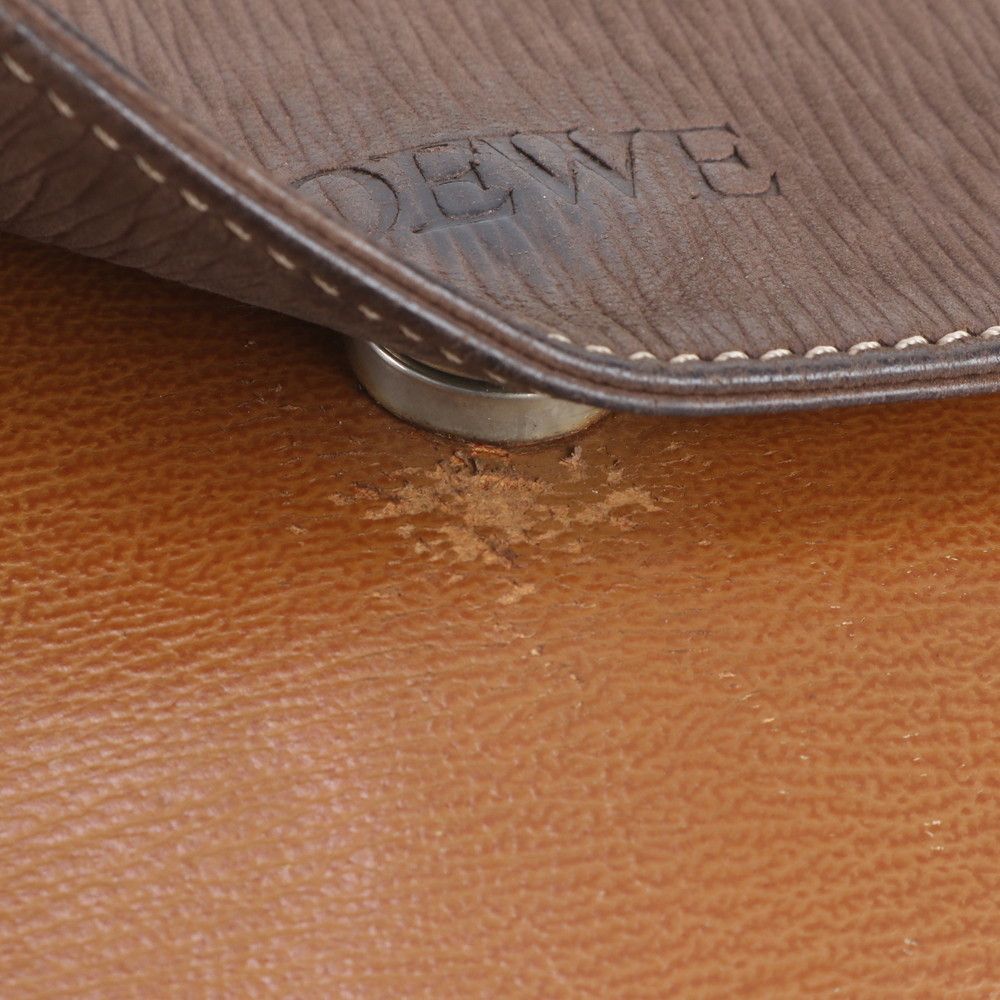 Loewe Vintage Velazquez Leather 2-Way Handbag Crossbody Shoulder Brown — view 9