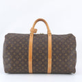 Louis Vuitton Monogram Keepall 50 Leather Boston Bag Tote Carry