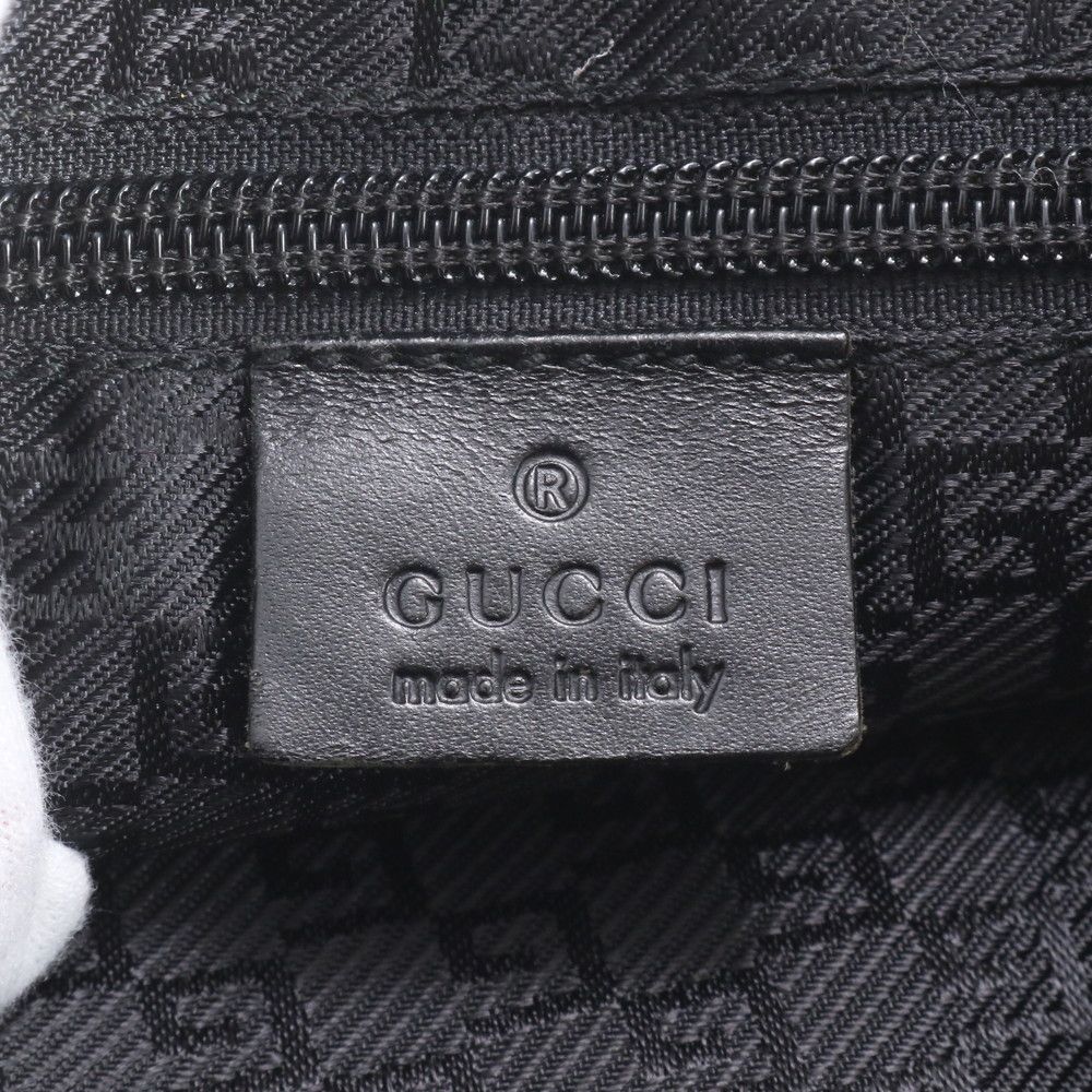 Gucci 019 Leather Nylon Backpack Shoulder Bag Black — view 9