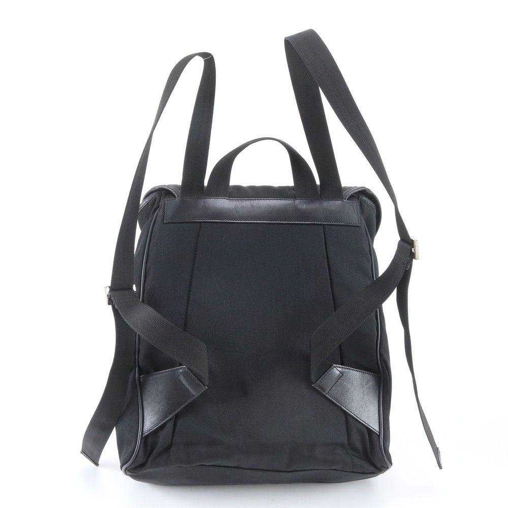 Gucci 019 Leather Nylon Backpack Shoulder Bag Black — view 3
