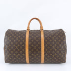 Louis Vuitton Monogram Keepall 55 Leather Boston Bag Tote Carry — view 3