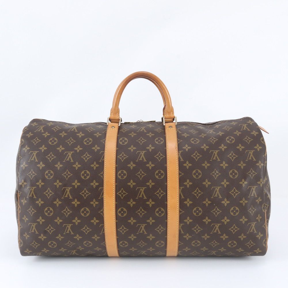 Louis Vuitton Monogram Keepall 55 Leather Boston Bag Tote Carry — view 3