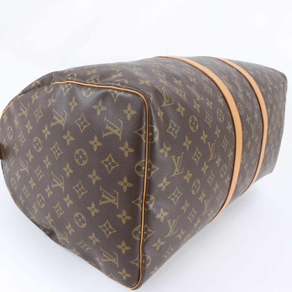 Louis Vuitton Monogram Keepall 55 Leather Boston Bag Tote Carry — view 4