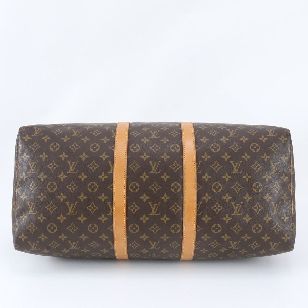 Louis Vuitton Monogram Keepall 55 Leather Boston Bag Tote Carry — view 5