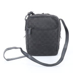 Gucci GG Canvas Leather Shoulder Bag Crossbody Messenger Black