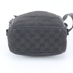 Gucci GG Canvas Leather Shoulder Bag Crossbody Messenger Black — view 6