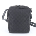 Gucci GG Canvas Leather Shoulder Bag Crossbody Messenger Black — view 3